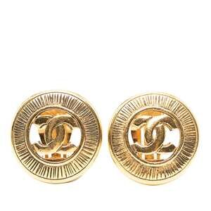 Chanel Cc Logo Round Clip-On Earrings #229089C62B
